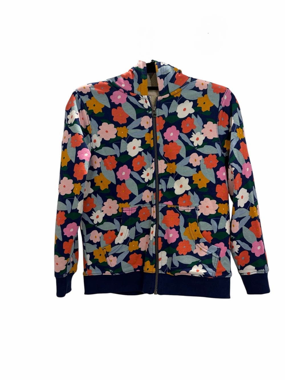 Hanna Andersson Floral Shearling-look French Terry Hoodie Rosey Floral.